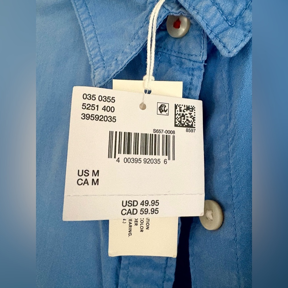 American Eagle Women's Blue Long Sleeve Shirt. Size M. NWT. - Picture 3 of 7